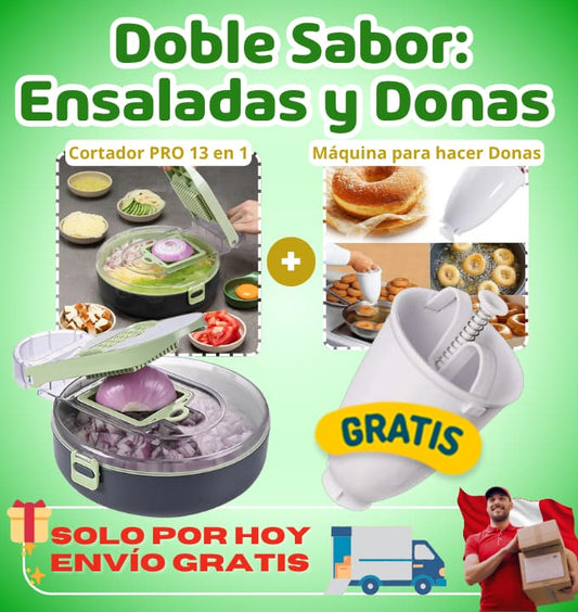 Cortador PRO 13 en 1 + Máquina para Hacer Donas GRATIS 🎁